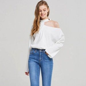 Women Fashion Asymmetrical Button Design Cool Shou